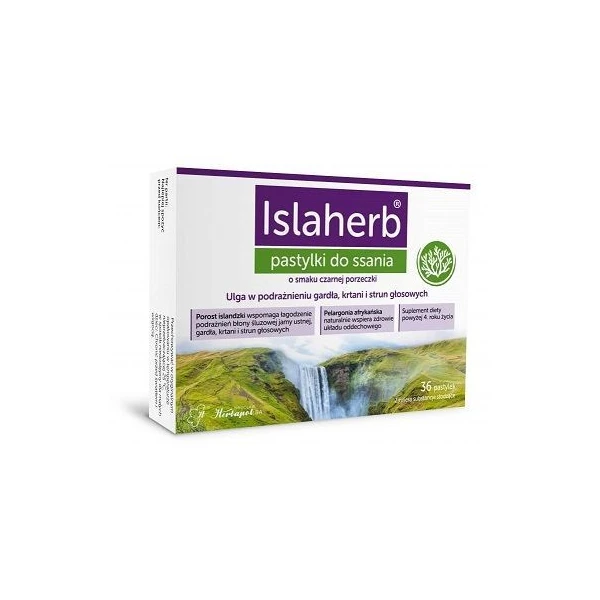 Islaherb, smak czarnej porzeczki, 36 pastylek do ssania