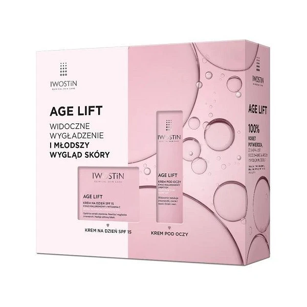 Iwostin Age Lift, krem na dzień 40+, skóra normalna i mieszana, SPF 15, 50ml + krem pod oczy, 15ml