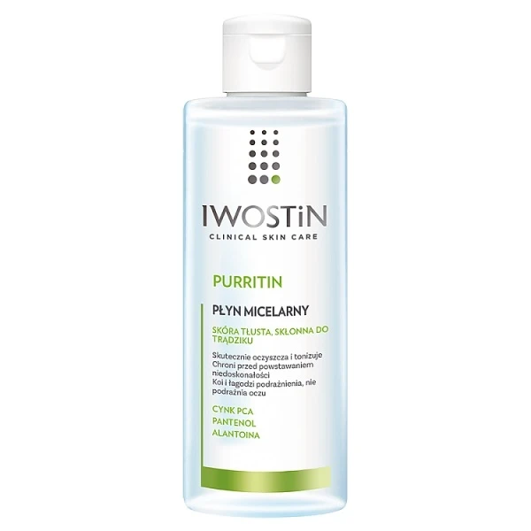 Iwostin Purritin, płyn micelarny, skóra tłusta i trądzikowa, 215ml