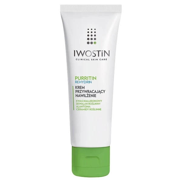 Iwostin Purritin Rehydrin, krem przywracający nawilżenie, skóra wysuszona kuracją dermatologiczną, 40ml