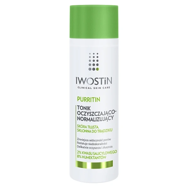 Iwostin Purritin, tonik oczyszająco-normalizujący, skóra tłusta, skłonna do trądziku, 200ml