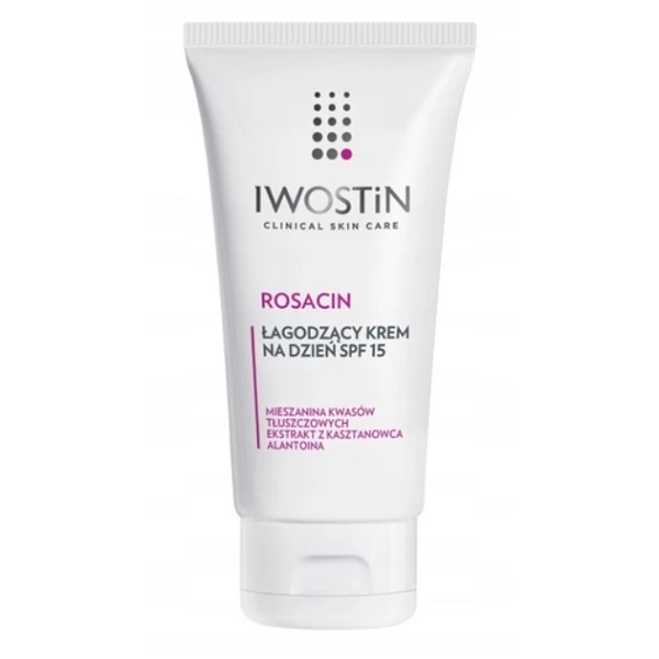 Iwostin Rosacin, łagodzący krem na dzień SPF15, skóra wrażliwa, z tendencją do zaczerwienień, 50ml