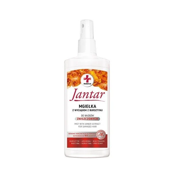 Jantar Medica, mgiełka z wyciągiem z bursztynu, do włosów zniszczonych, 200ml
