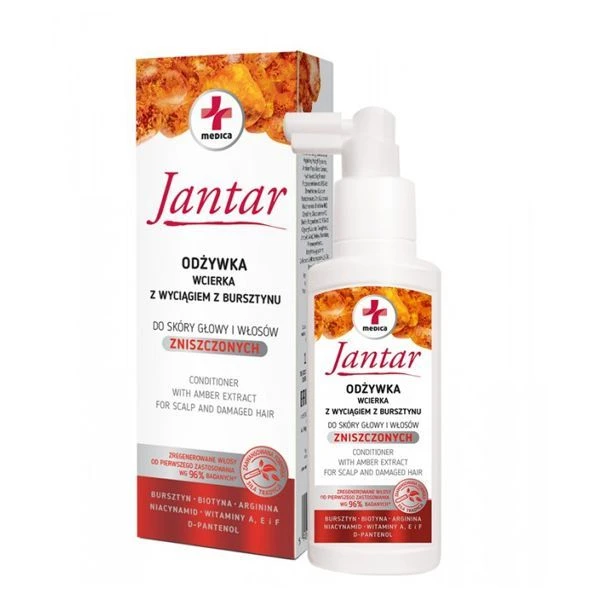 Jantar Medica, odżywka-wcierka z wyciągiem z bursztynu, do włosów zniszczonych, 100ml