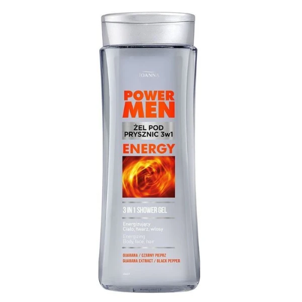 Joanna, Power Men Energy, żel pod prysznic 3w1, 300ml