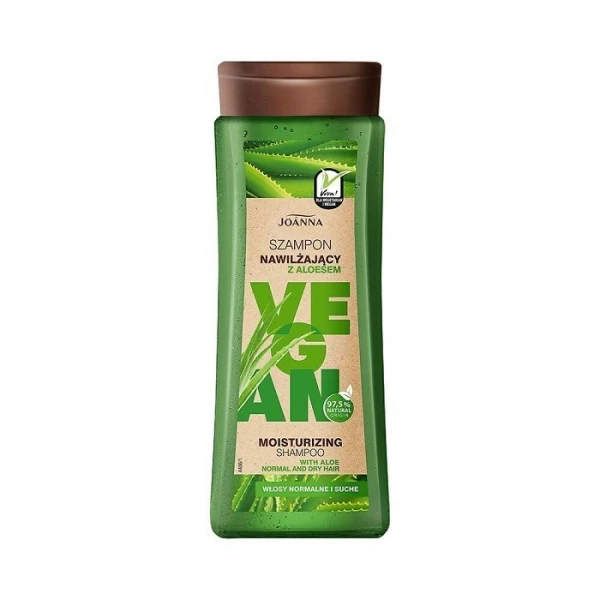Joanna Vegan, szampon nawilżający z aloesem, do włosów normalnych i suchych, 300ml