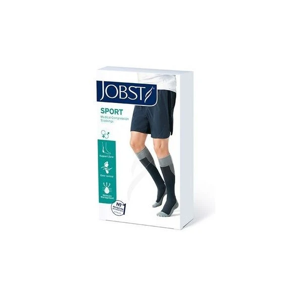 Jobst Sport, podkolanówki uciskowe, stopień ucisku 15-20mmHg, rozmiar M, black/grey, 1 para