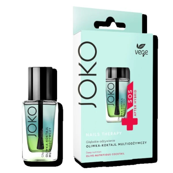 Joko, Nails Therapy SOS After Hybrid, oliwka - koktajl multiodżywczy do paznokci i skórek, 11ml