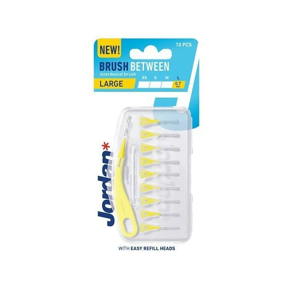Jordan, Brush Between, szczoteczki międzyzębowe, rozmiar L 0,7mm, 10 sztuk