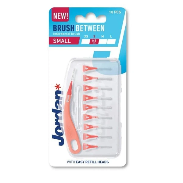 Jordan, Brush Between, szczoteczki międzyzębowe, rozmiar S 0,5mm, 10 sztuk