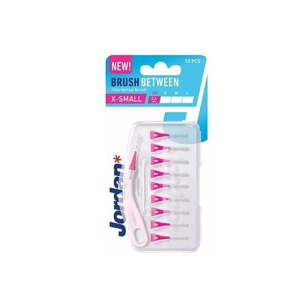 Jordan, Brush Between, szczoteczki międzyzębowe, rozmiar XS 0,4mm, 10 sztuk