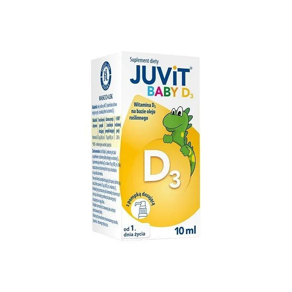 Juvit Baby D3, krople doustne z pompką, od urodzenia 10ml