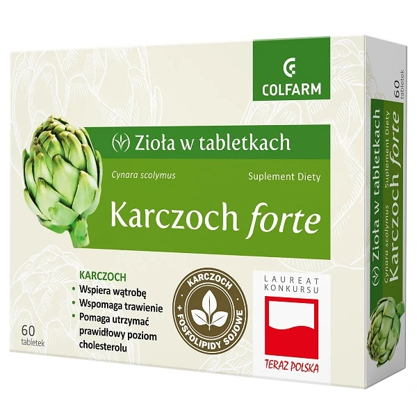 Zioła w tabletkach, Karczoch forte, 60 tabletek
