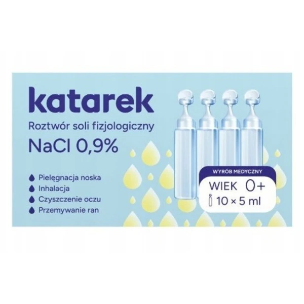 Katarek, roztwór soli fizjologiczny 0,9% NaCl, 10 ampułek po 5ml