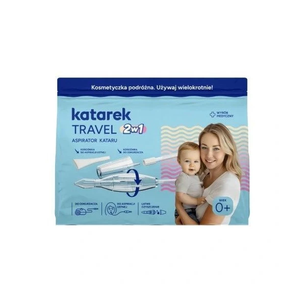 Katarek Travel 2w1, aspirator ustny i do odkurzacza, od urodzenia, 1 sztuka