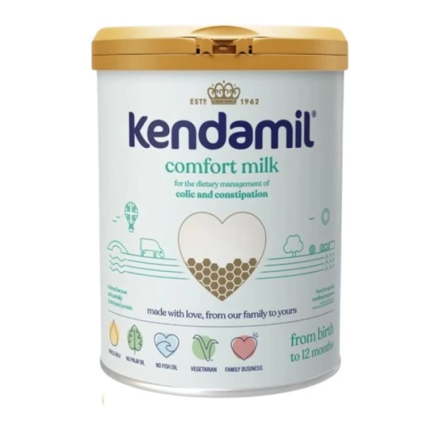 Kendamil Comfort, mleko dla niemowląt z tendencją do kolek i zaparć, od urodzenia do 12 miesiąca życia, 800g