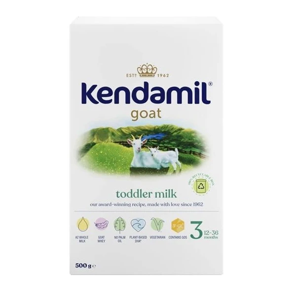 Kendamil Junior Goat 3, formuła na mleku kozim, dla dzieci po 12 miesiącu, 500g