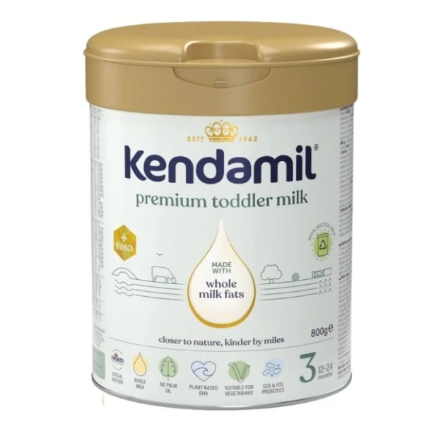 Kendamil Premium 3, formuła na bazie mleka, dla dzieci po 12 miesiącu, 800g