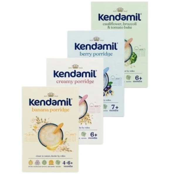 Kendamil, zestaw kaszek mlecznych, mix smaków, 4 x 150g