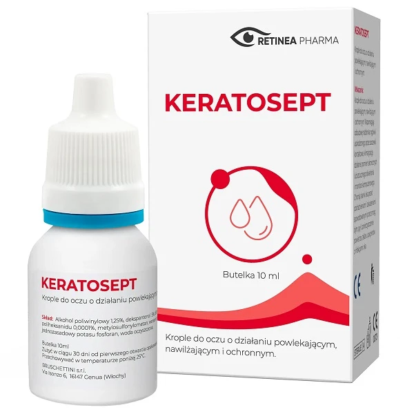Keratosept, nawilżające krople do oczu, 10ml
