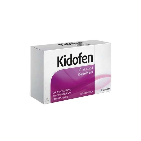 Kidofen 60mg, czopki doodbytnicze, po 3 miesiącu, 10 sztuk