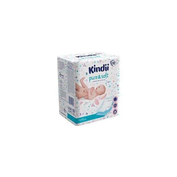Kindii Pure&Soft, podkłady higieniczne dla niemowląt, 60x60cm, 10 sztuk