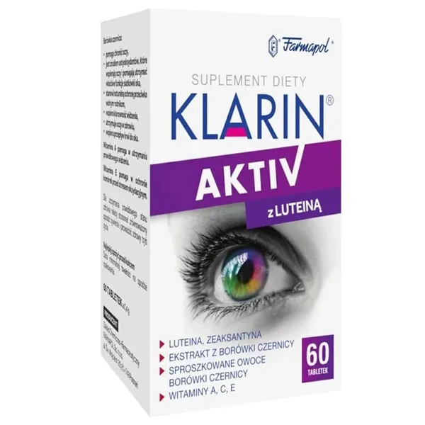 Klarin Aktiv z luteiną, 60 tabletek