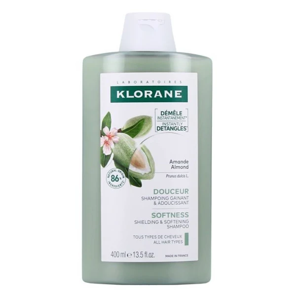 Klorane, szampon zmiękczający włosy z olejkiem migdałowym, 400ml