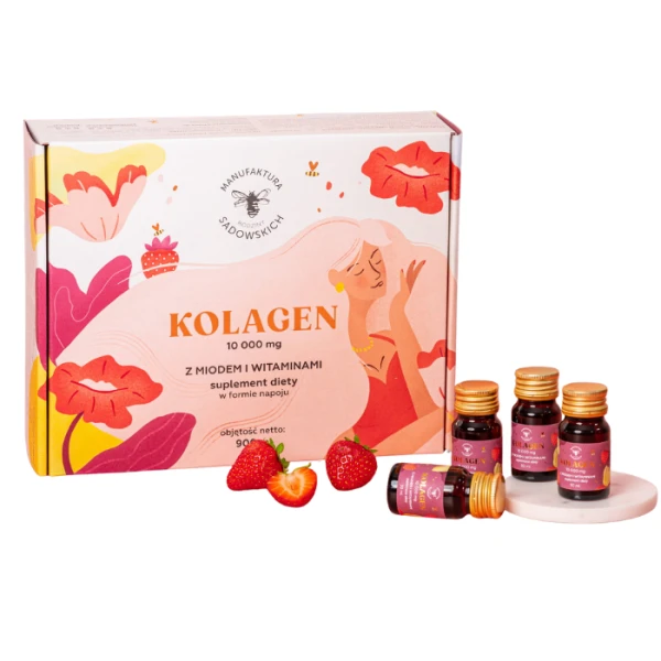 Pasieki Rodziny Sadowskich, Kolagen 10 000mg, z miodem i witaminami, płyn doustny, 30 ampułek po 30ml