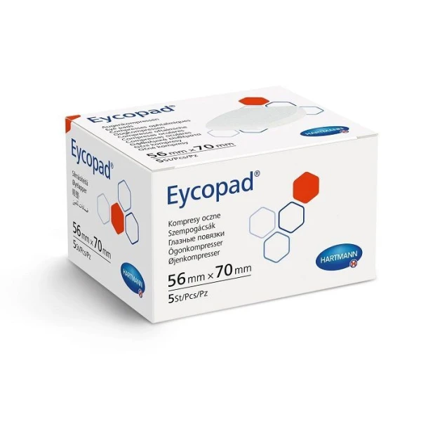 Kompres oczny Eycopad, niejałowy, 56mmx70mm, 5 sztuk