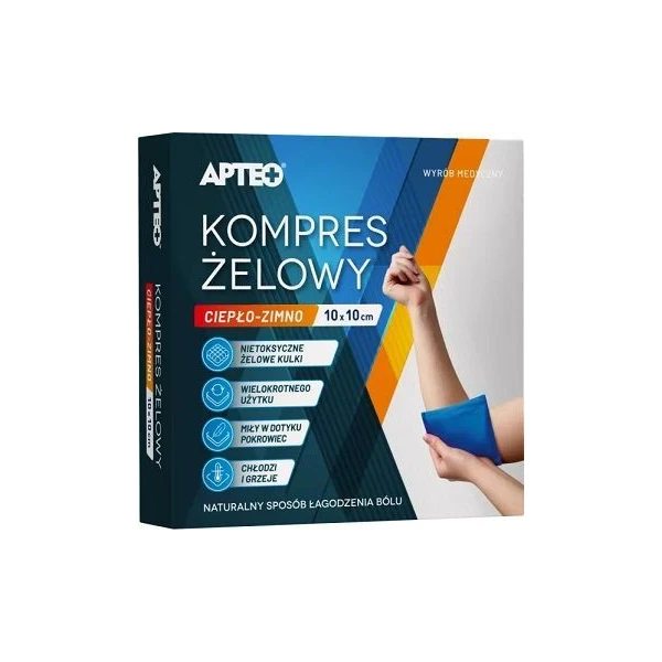 Kompres żelowy ciepło-zimno 10x10cm, Apteo, 1 sztuka