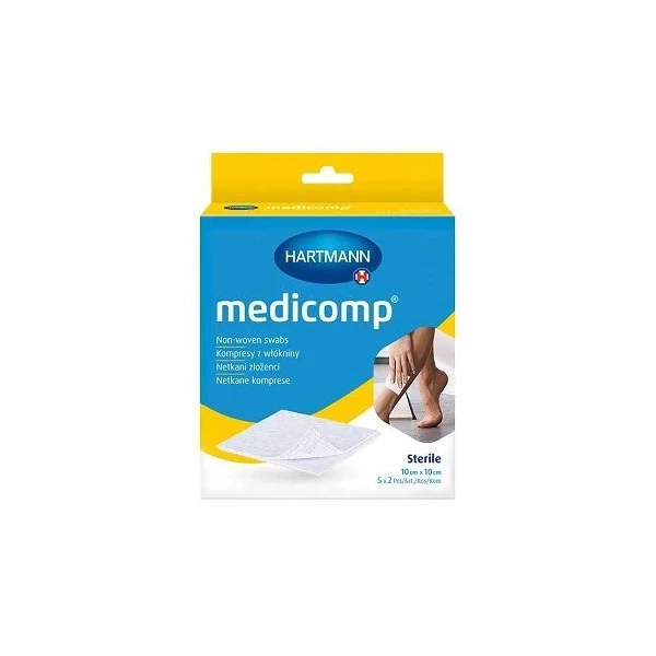 Kompresy włókninowe Medicomp, jałowe, 10cmx10cm, 10 sztuk