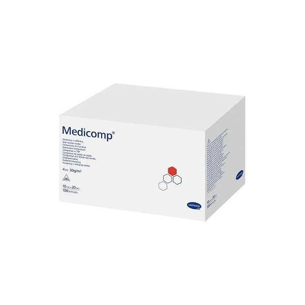 Kompresy włókninowe Medicomp, niejałowe, 10cmx20cm, 100 sztuk