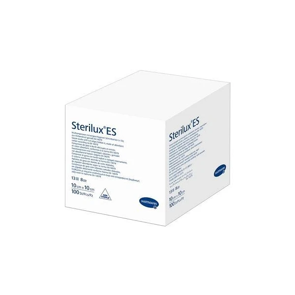 Kompresy z gazy bawełnianej Sterilux ES, niejałowe, 13 nitkowe, 8-warstwowe, 10cmx10cm, 100 sztuk