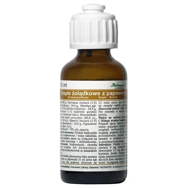Krople żołądkowe z papaweryną, krople doustne, 35ml