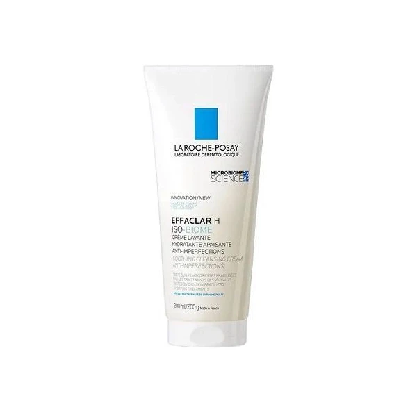 La Roche-Posay Effaclar H Iso-Biome, kojący krem myjący przeciw niedoskonałościom, 200ml