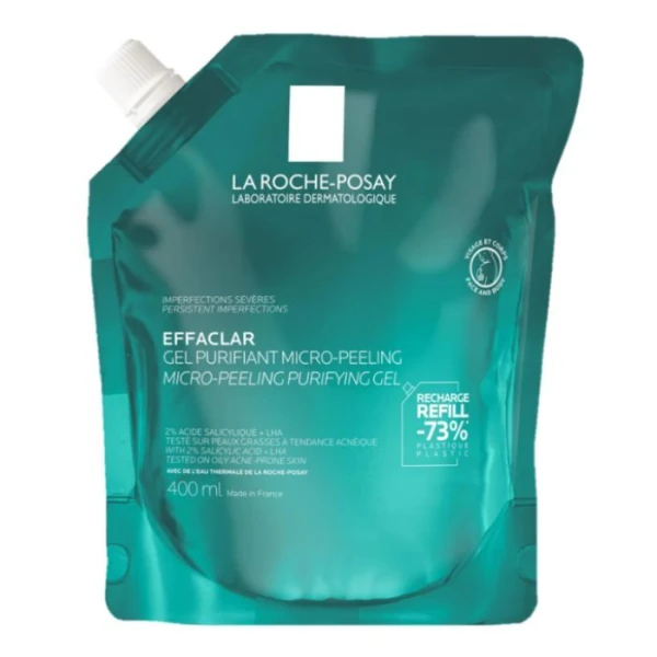 La Roche-Posay Effaclar, żel mikrozłuszczający do skóry z niedoskonałościami, refill, 400ml