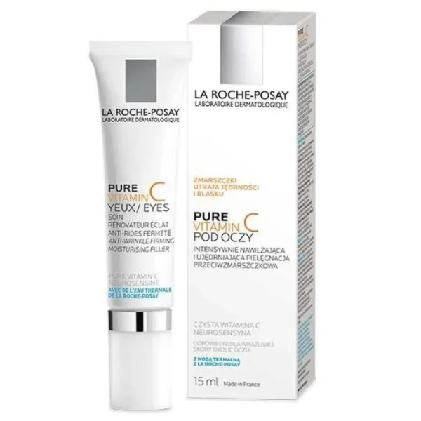 La Roche-Posay Pure Vitamin C Eyes, intensywnie nawilżająca i ujędrniająca pielęgnacja przeciwzmarszczkowa pod oczy, 15ml