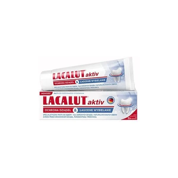 Lacalut Aktiv, ochrona dziąseł i łagodne wybielanie, pasta do zębów, 75ml
