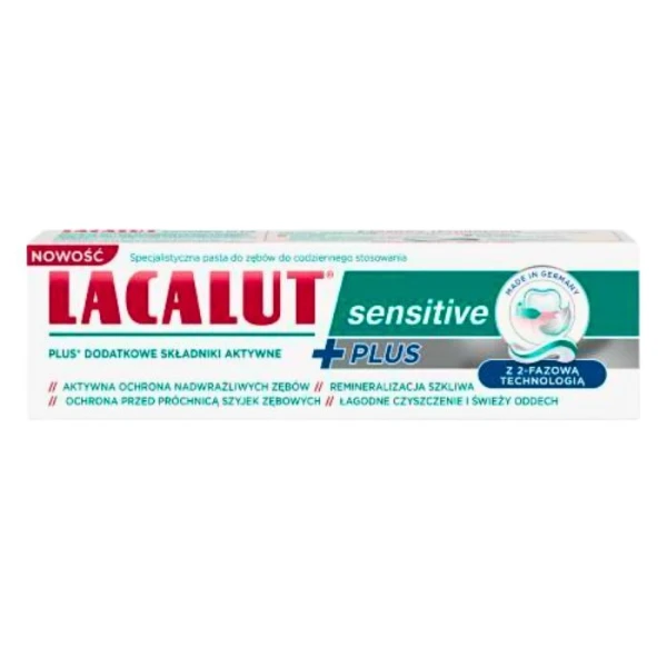 Lacalut Sensitive Plus, pasta do zębów wrażliwych, 75ml