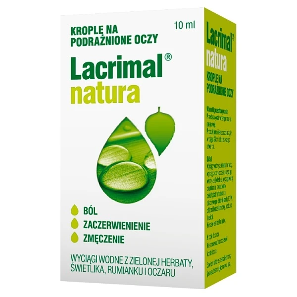 Lacrimal Natura, krople na podrażnione oczy, 10ml