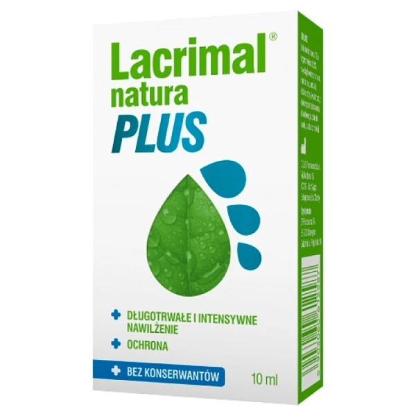 Lacrimal Natura Plus, krople nawilżające do suchych i zmęczonych oczu, 10ml