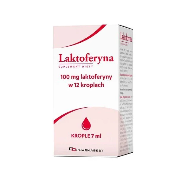 Laktoferyna, krople doustne, od 1 dni życia, 7ml