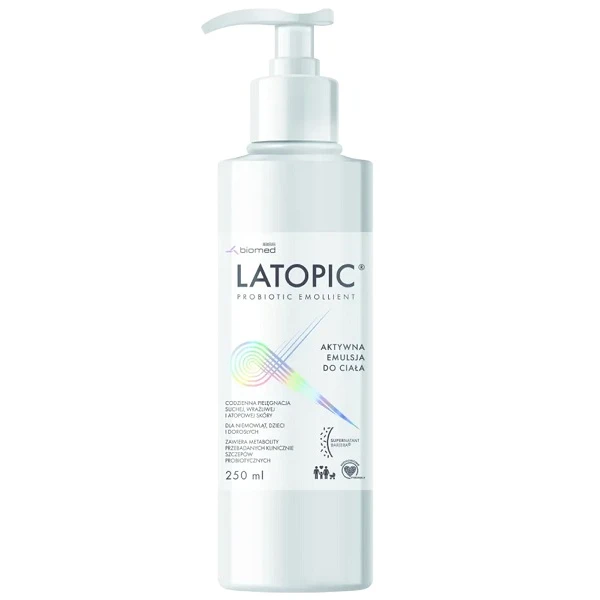 Latopic, aktywna emulsja do ciała, skóra atopowa, od urodzenia, 250ml