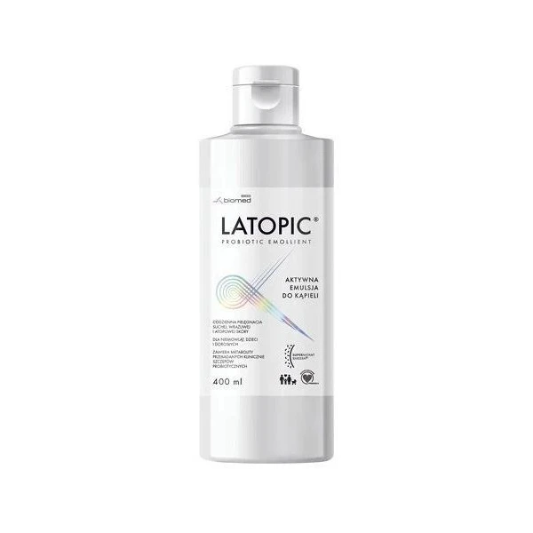 Latopic, aktywna emulsja do kąpieli, skóra atopowa, od urodzenia, 400ml