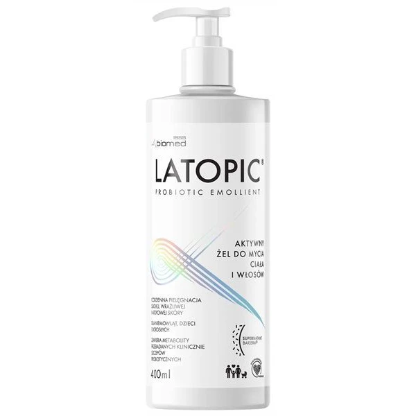[DATA - 2026-10-31] Latopic, aktywny żel do mycia ciała i włosów, skóra atopowa, od urodzenia, 400ml