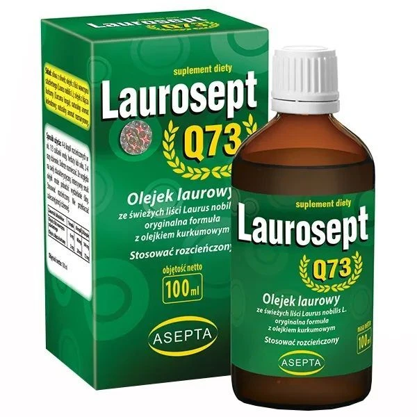 Laurosept Q73, olejek laurowy z olejkiem kurkumowym, krople, 100ml