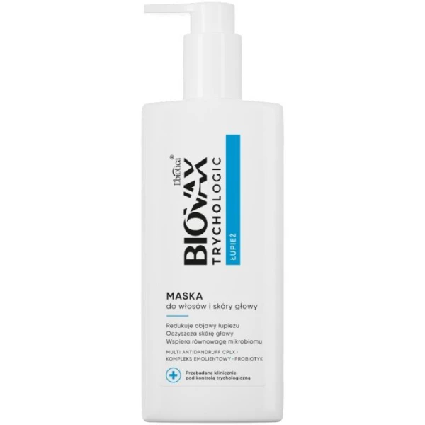 L'biotica Biovax Trychologic, Łupież, maska do włosów i skóry głowy, 200ml