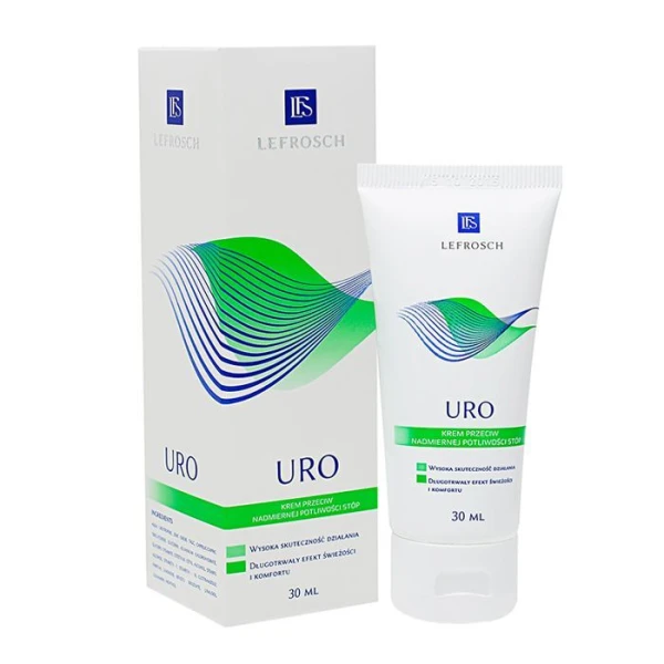 Lefrosch, Uro, krem przeciw nadmiernej potliwości stóp, 30ml