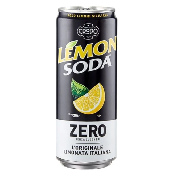 LemonSoda, włoski napój gazowany, bezalkoholowy, Zero, 330ml